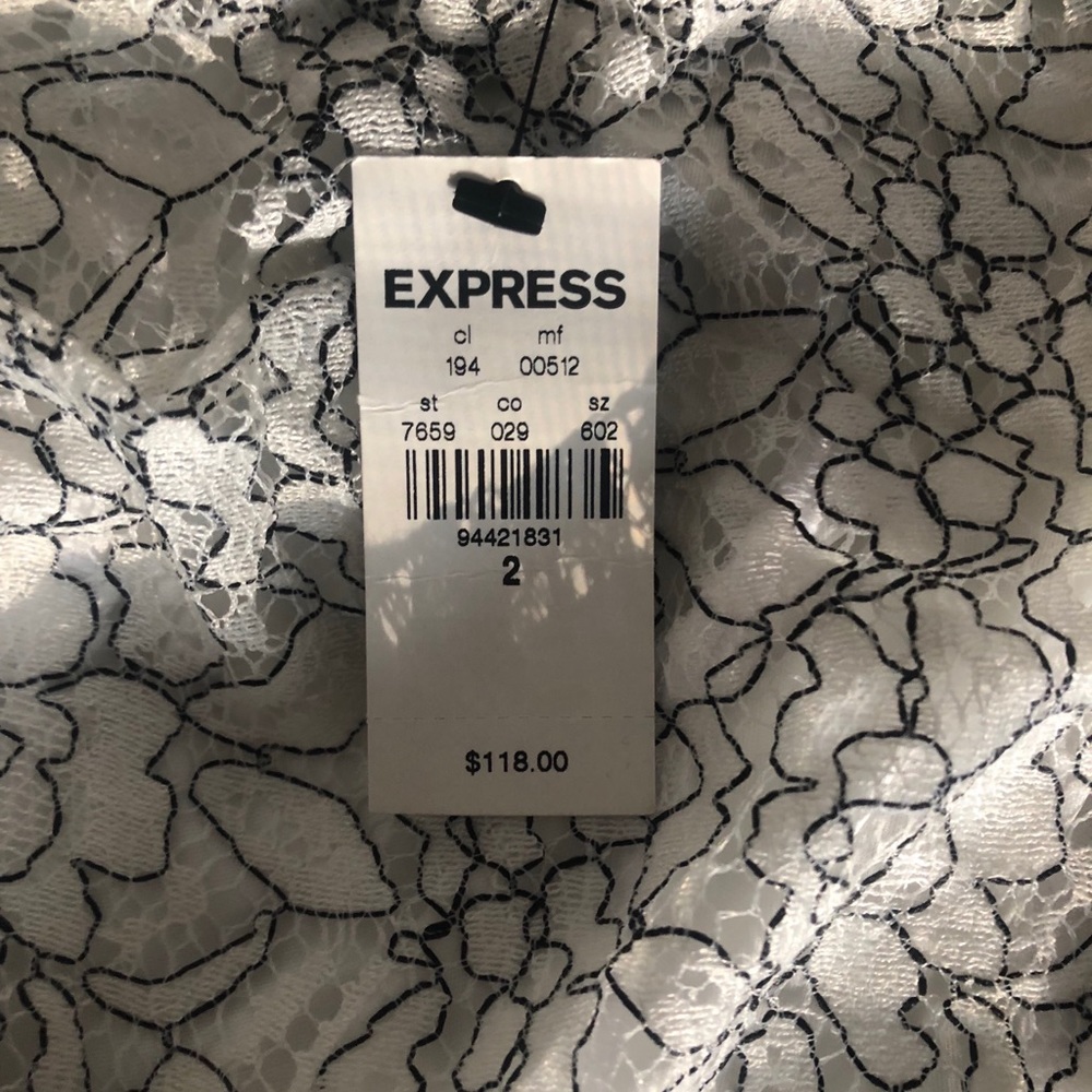 Express White & Black Dress w/ tag - Picture 3 of 4